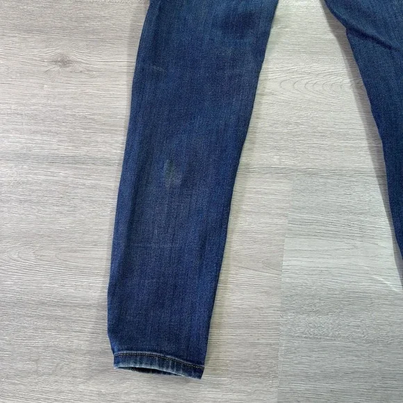 Free People Skinny Jeans Womens 24 Blue Dark Wash Ripped Knees Stretch Denim - Picture 5 of 15